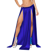 Satin Maxi Skirt Front Slit | Full Length Party Wear S-3XL S96