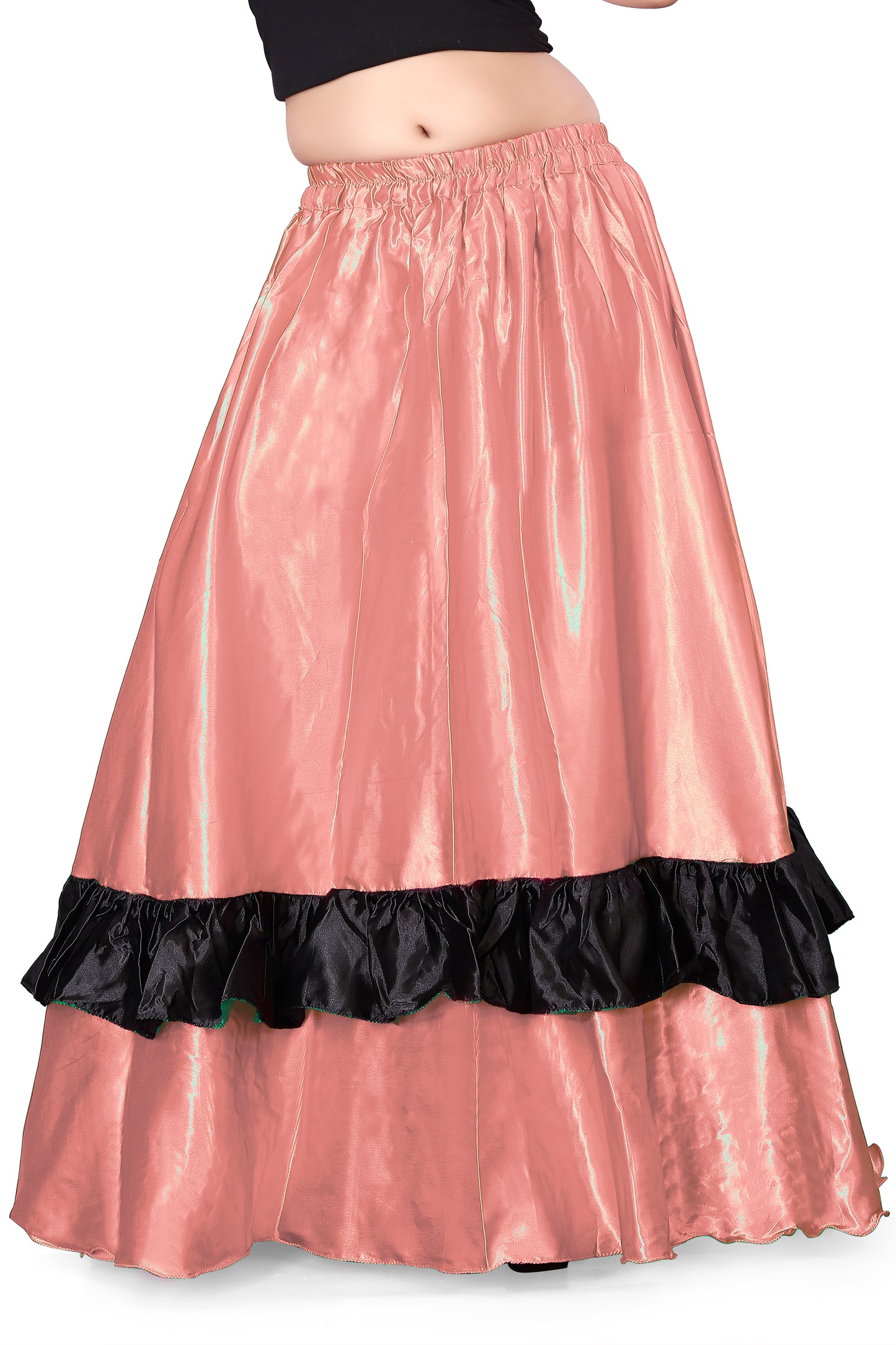 Belly Dance Satin Full Circle Skirt With Frill S33-Regular Size 3