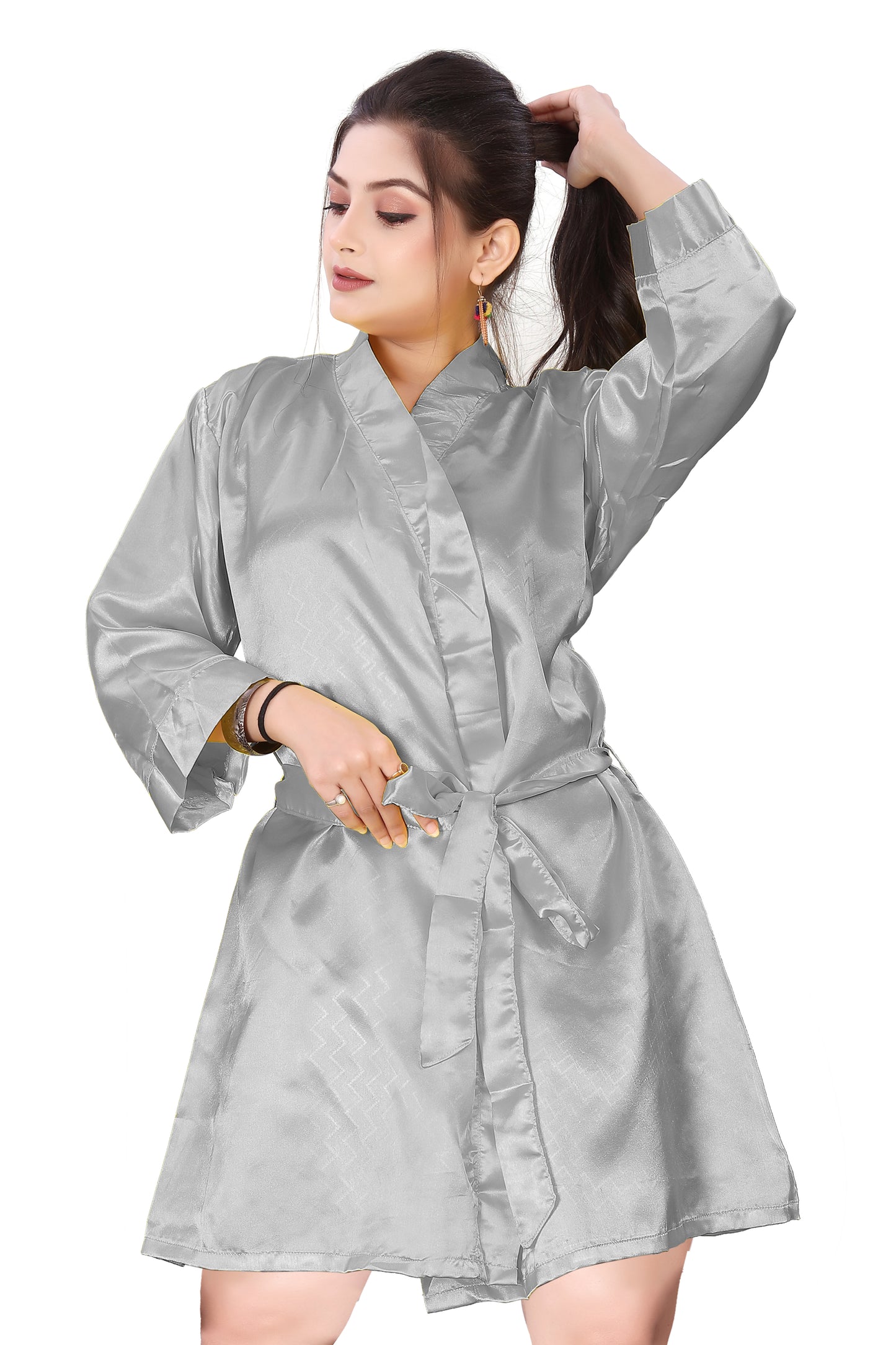 Satin Night Wear Bathrobe For Women S104-Regular Size 1