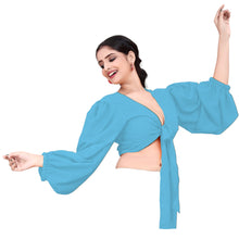 Chiffon Belly Dance Ruffle Top | Flowy Sleeve Choli S-5XL | 30 Colors C72