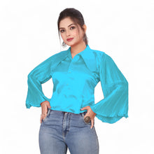 Satin Button Down Shirt Long Sleeve SP3-Regular Size 3