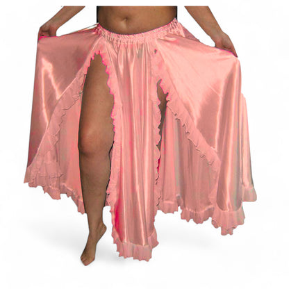 Women Belly Dance Satin 2 Side slite  Skirt S102- Regular Size 3