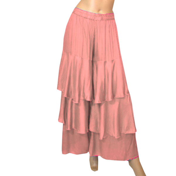 Satin Belly Dance 3 Layer Satin Palazzo Pants S97 - Regular Size 3