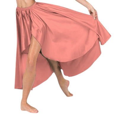 Satin High Low Asymmetrical Skirt  Ballet Dance Skirt S73-Regular Size 3