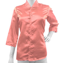 Button Down Shirt 3/4 Sleeve Satin shirt S91  - Regular Size 3