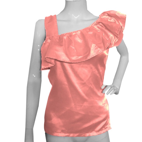 Satin Tank Top  Frill Top S87 - Regular Size 3