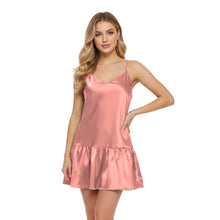 Yellow Satin Nightgown, bright sleep dress.