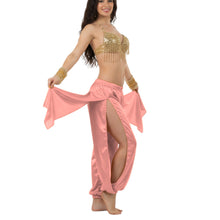 Satin Harem Pants w/ Side Slit | Belly Dance Flow S-3XL | 41 Colors S144