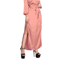 Brownish Gray Satin Self Tie Pants, neutral chic trousers.