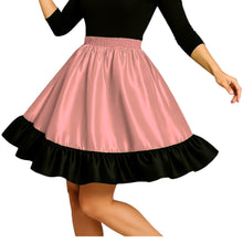 Satin Mini Skirt w/ Black Frill | Party Wear S-3XL | 41 Colors S41