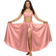 Satin Half Circle Dance Skirt | Side Slit Flow S-3XL | 41 Colors S15