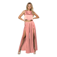 Front Cut Palazzo & Top Set for Women – Wide Leg Slit Pants Co-Ord Outfit, 41 Colors, S–5XL S147