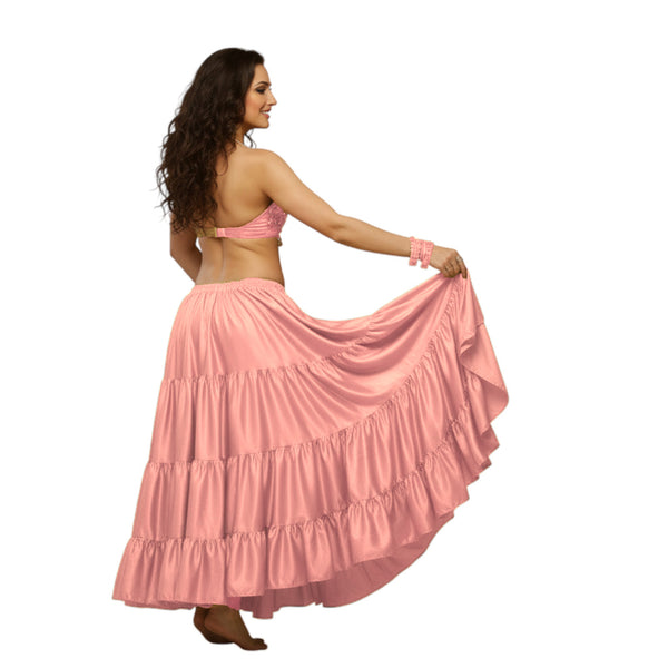 Ultimate Satin 25 Yard 4 Tier Skirt | Belly Dance Gown S-5XL S4
