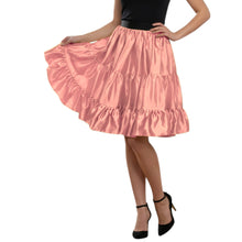 Light Coral Satin Ruffle Party Mini, soft three-layer skirt.