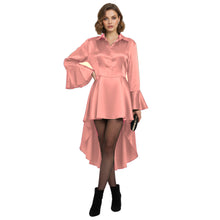 Satin Victorian Long Shirt Dress | Button Down Tunic S-3XL | 41 Colors S113