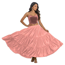 Satin 8 Yard 3 Tier Belly Dance Skirt | Full Volume Flow S-5XL S3