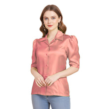 Satin Puff Sleeve Button Down Shirt | Elegant Top S-3XL | 41 Colors S80