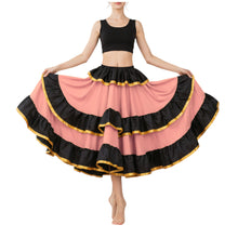 Satin Full Circle Skirt Black Frill | 360° Dance Flow S-3XL S75