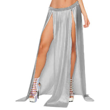 Belly Dance Satin Both side slit  cut Skirt S96 - Regular Size 3