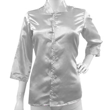 Button Down Shirt 3/4 Sleeve Satin shirt S91  - Regular Size 3