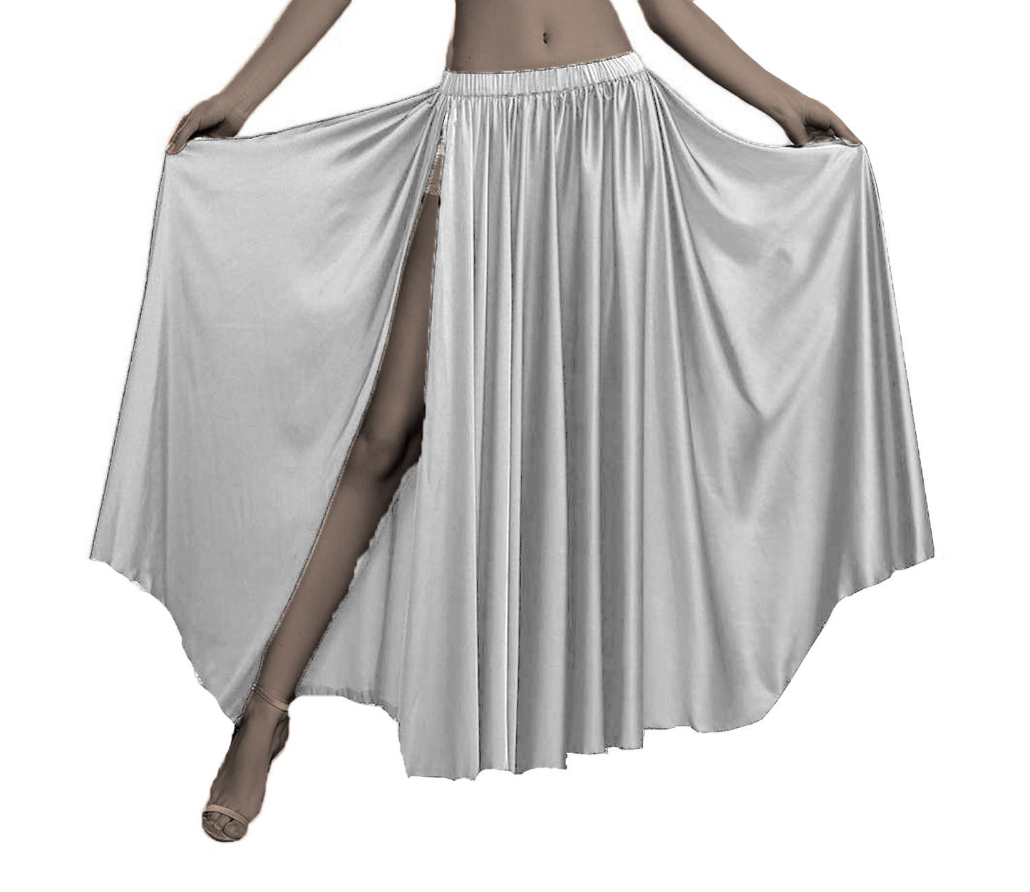 Belly Dancing Skirt Full Circle Skirt One Slit S93 - Regular Size 3