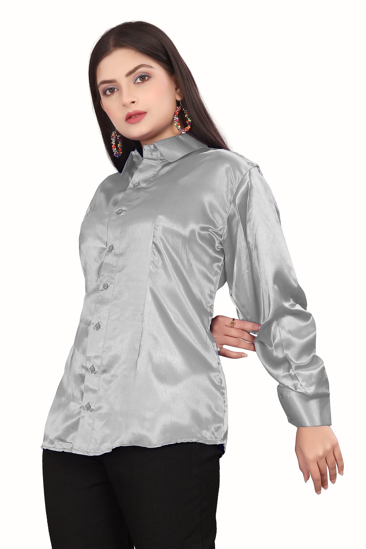 Satin Solid Casual Shirt S81 - Regular Size 3