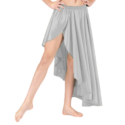 Belly Dance Satin Skirt Ballet Asymmetrical skirt S72 - Regular Size 3