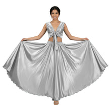 Ivory Satin Skirt Set, classic elegant dance costume.