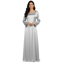 Satin Long Sleeve Modest Gown | Full Length Hijab Dress S-3XL | 41 Colors S121