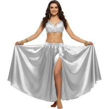 Satin Half Circle Dance Skirt | Side Slit Flow S-3XL | 41 Colors S15