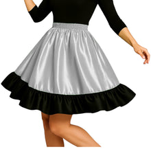 Satin Mini Skirt w/ Black Frill | Party Wear S-3XL | 41 Colors S41