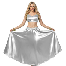 Satin Half Circle Belly Dance Skirt | Elegant Flow S-3XL | 41 Colors S9