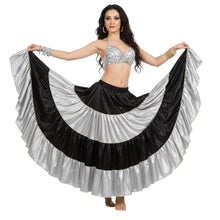 Satin 25 Yd 4 Tier Multi Color Skirt | Belly Dance Flow S-5XL S5