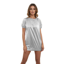 Satin Round Neck T-Shirt | Silky Short Sleeve Top S-3XL | 41 Colors S106