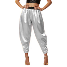 Satin Tapered Party Pants • Plus Size Elastic Waist Trousers • Women's Elegant Night Out Bottoms  S145