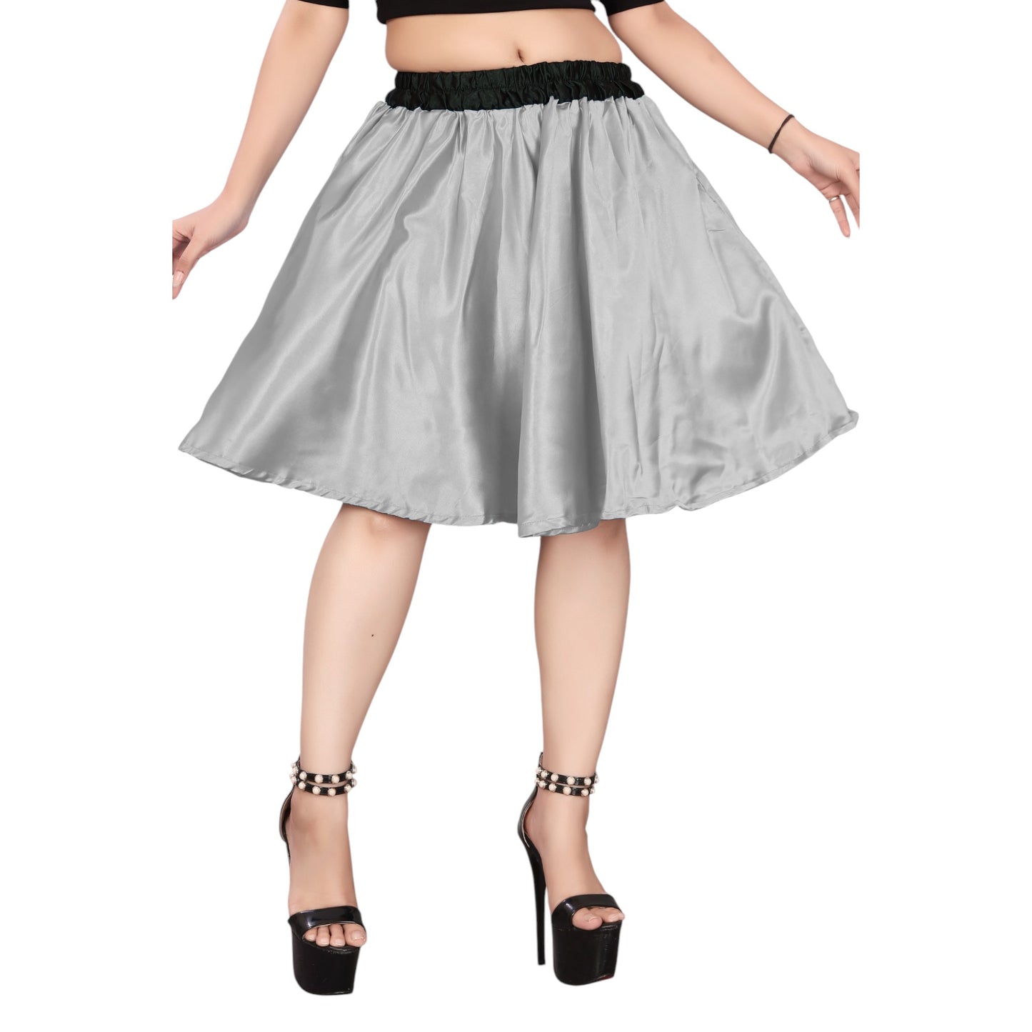 Satin Short Party wear Skirt S14-Regular Size 3