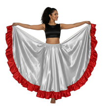 Satin 12 Yard Full Circle Skirt Red Frill | Pro Flow S-3XL S54