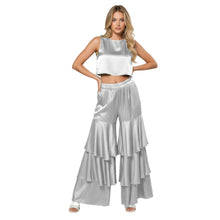 Satin 3-Layer Palazzo Pants | Wide Leg Party Trousers S-3XL | 41 Colors S97