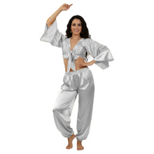 Satin Belly Dance Harem & Top Set | Full Costume S-3XL | 41 Colors S51