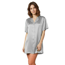 Satin Night Wear Long Shirt | Loose Sleep Shirt Dress S-3XL | 41 Colors S111
