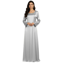 Satin Long Sleeve Modest Gown | Full Length Hijab Dress S-3XL | 41 Colors S121