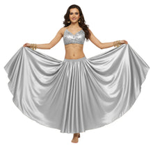 Satin Full Circle Belly Dance Skirt | 360° Flow Gown S-5XL S8