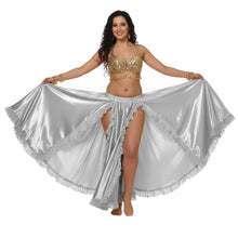Satin Full Circle Skirt w/ Slit | 360° Dance Flow S-3XL | 41 Colors S102