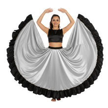 Satin 16 Yard Full Circle Skirt Black Frill | Pro Flow S-3XL S58