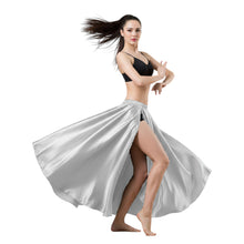 Satin Full Circle Skirt | Side Cut Belly Dance Flow S-3XL | 41 Colors S93