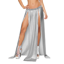 Satin Maxi Skirt Front Slit | Full Length Party Wear S-3XL S96