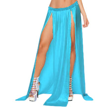 Belly Dance Satin Both side slit  cut Skirt S96 - Regular Size 3