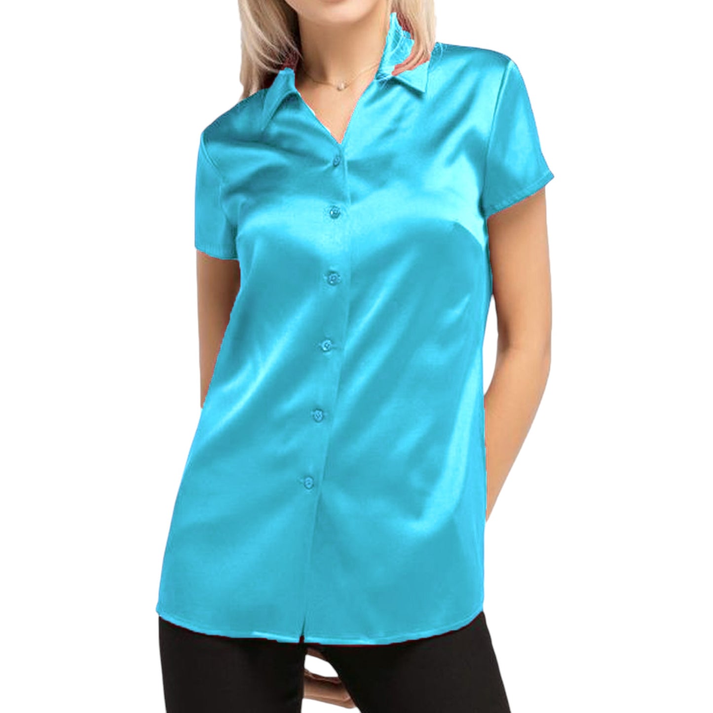 Satin Short Sleeve Shirt S118 - Regular Size 3