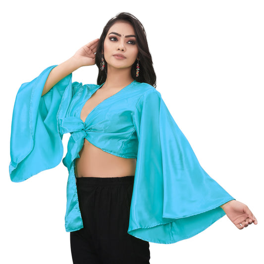 Satin Belly Dance Top Haut Self Tie S29-Regular Size 3