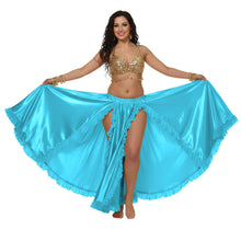Satin Full Circle Skirt w/ Slit | 360° Dance Flow S-3XL | 41 Colors S102